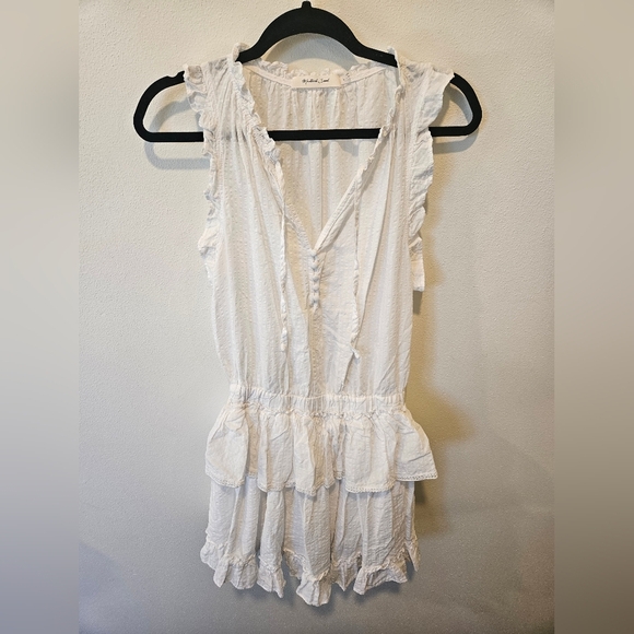 Mustard Seed Ruffled Tiered Cotton Sleeveless Mini Dress Large - Picture 1 of 7